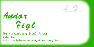 andor higl business card